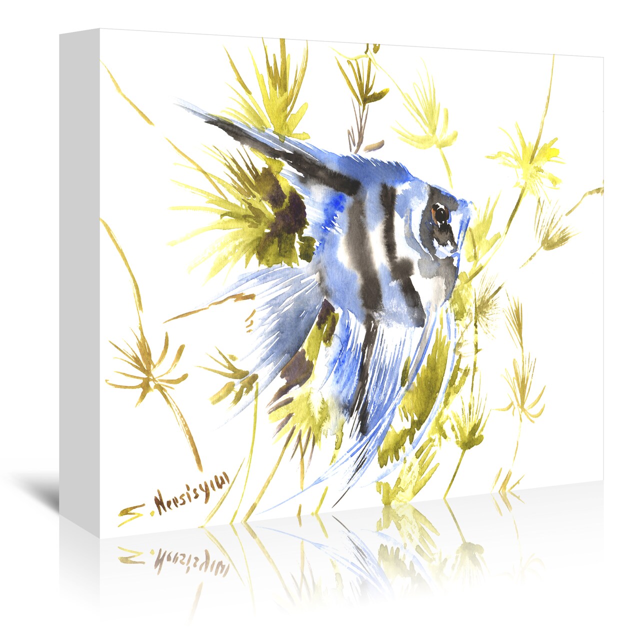 Angelfish Aquarium by Suren Nersisyan  Gallery Wrapped Canvas - Americanflat